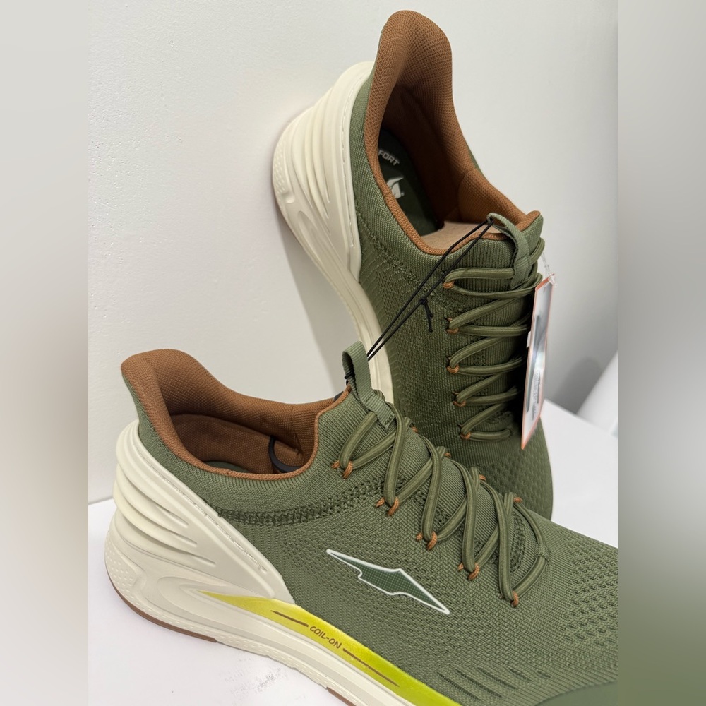 Avia Men's Coil On 2.0 Athletic Shoe Sneakers Sz 11 Easy On Off Green Fabric New